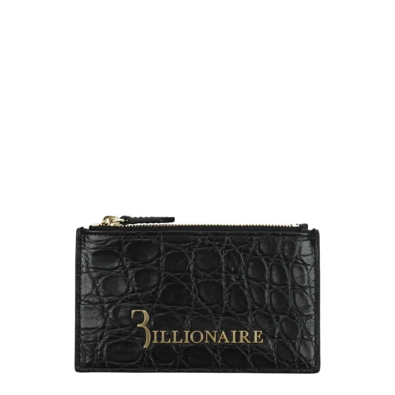 Billionaire Italian Couture Black Crocodile Cardholder sold by Siebentaschen