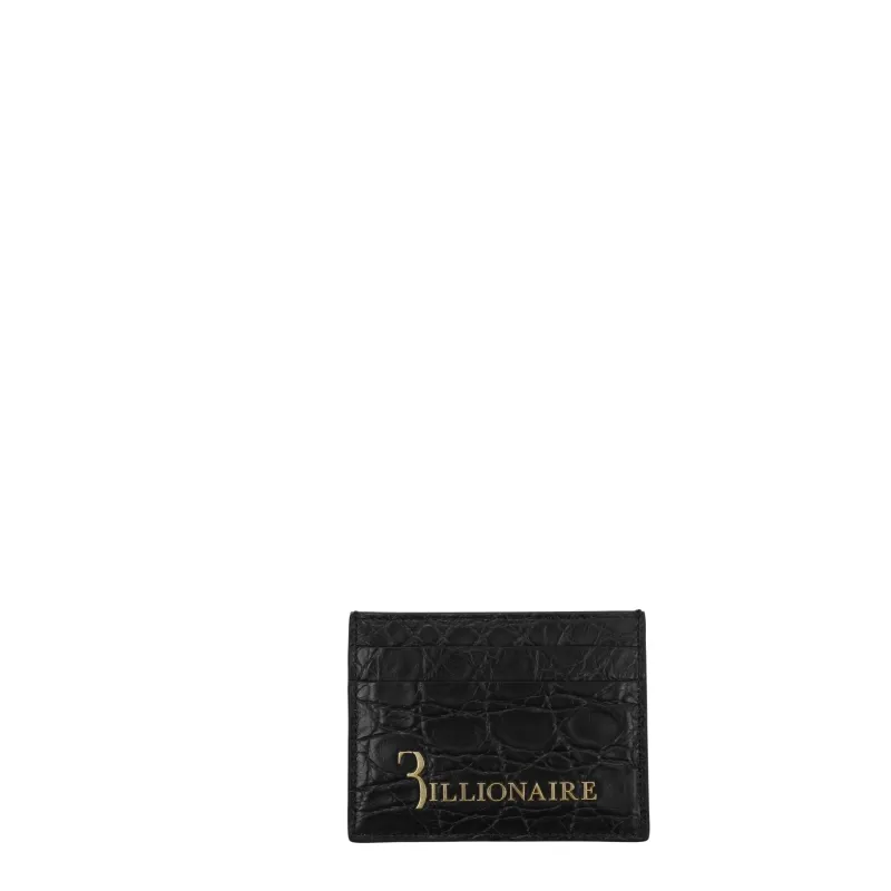 Billionaire Italian Couture Black Crocodile Cardholder sold by Siebentaschen