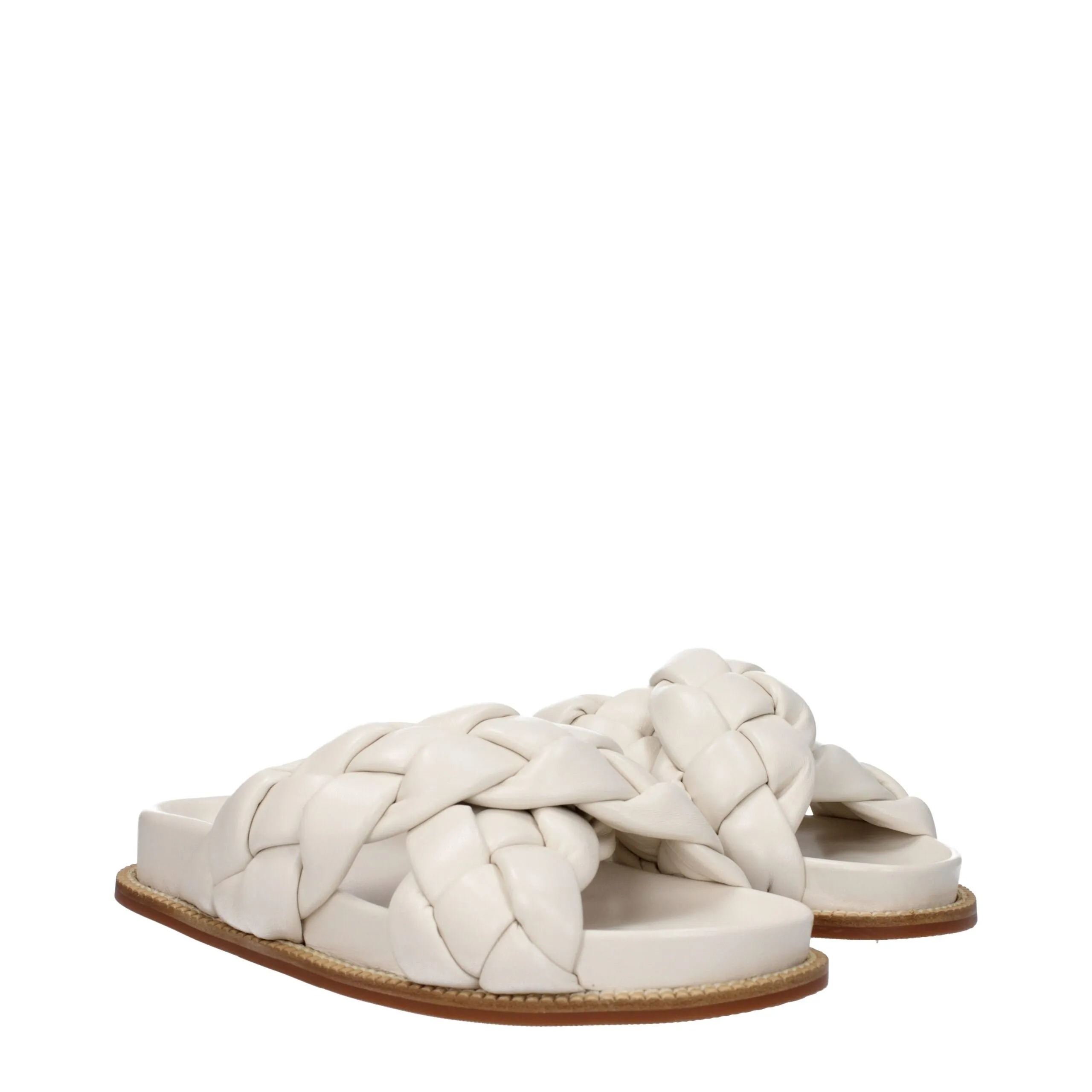 Fabiana Filippi Beige Leather Slippers sold by Siebentaschen product image thumbnail 2