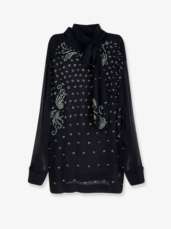 Dries Van Noten Viscose shirt with rhinestones sold by Siebentaschen