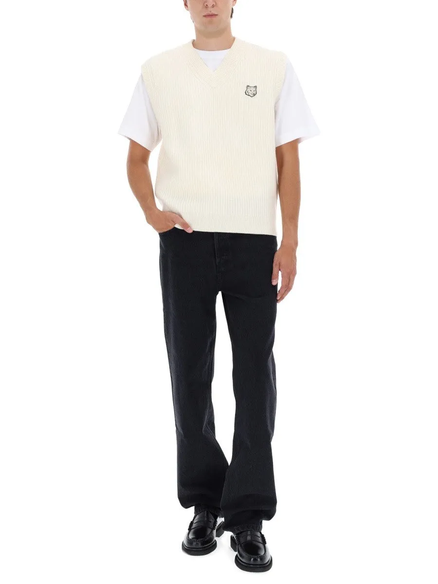 Maison Kitsune RIBBED VEST WITH FOX PATCH sold by Siebentaschen product image thumbnail 2