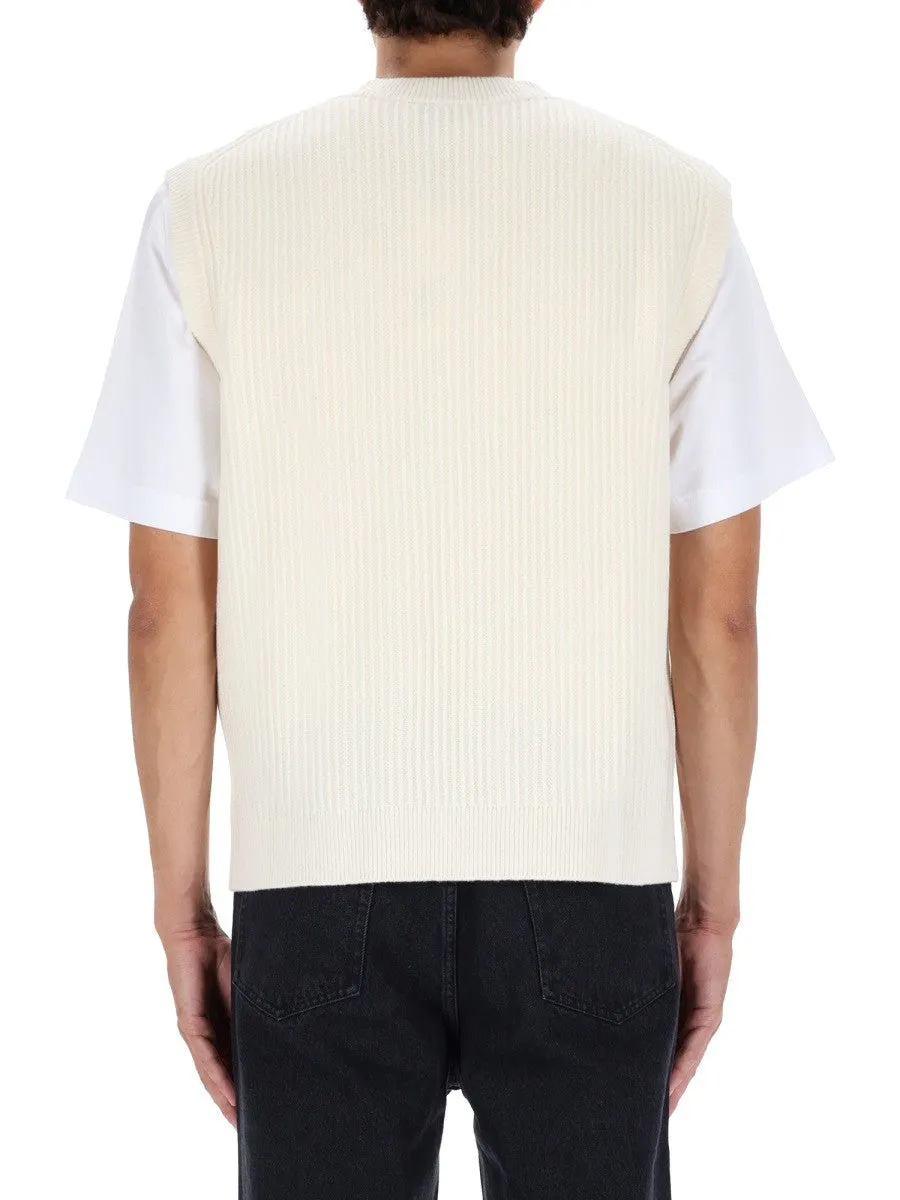 Maison Kitsune RIBBED VEST WITH FOX PATCH sold by Siebentaschen product image thumbnail 3