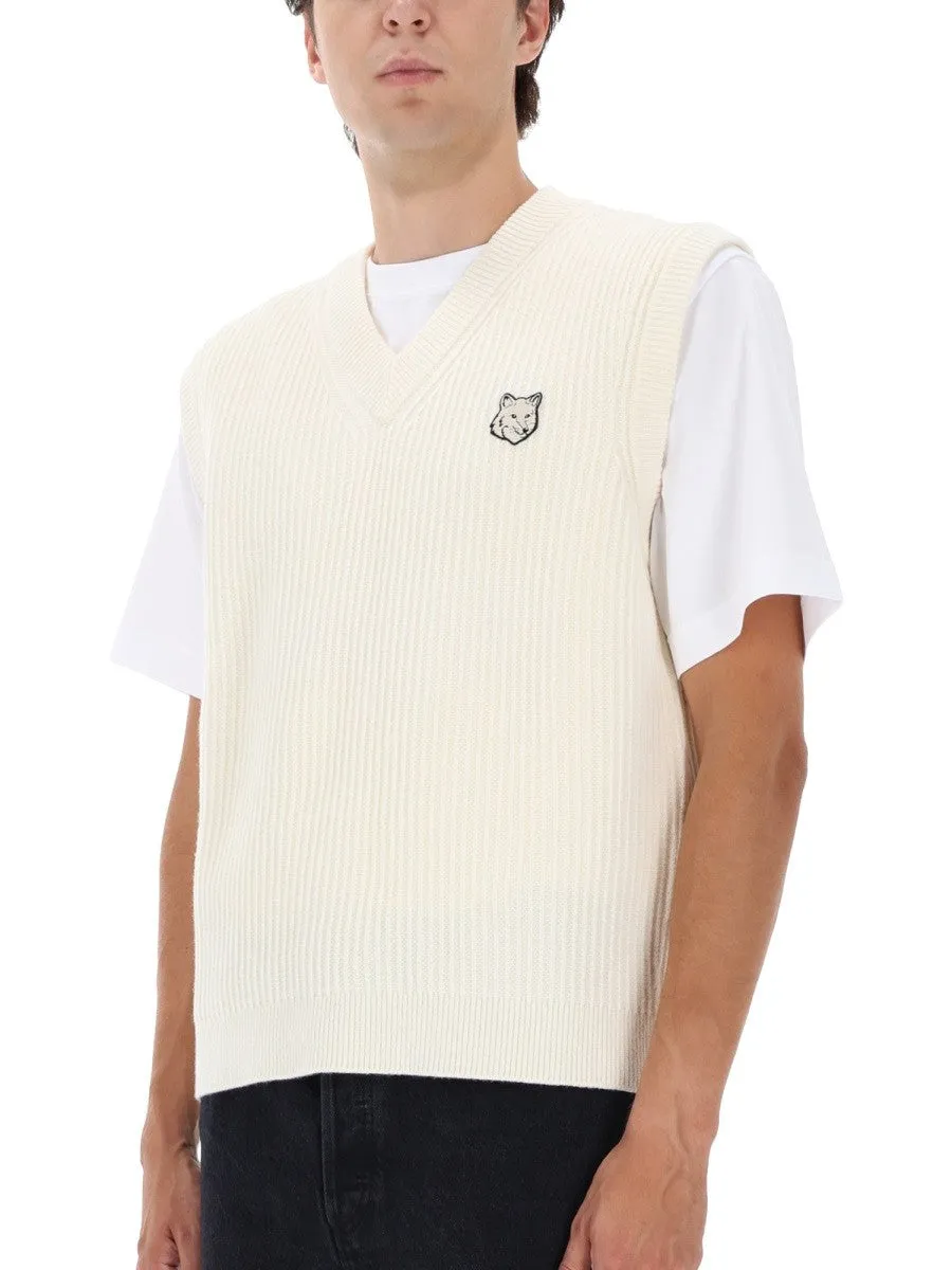 Maison Kitsune RIBBED VEST WITH FOX PATCH sold by Siebentaschen product image thumbnail 4