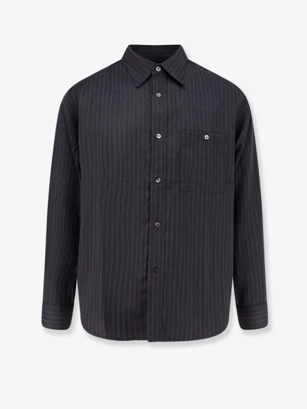 TONYWACK Striped wool blend shirt sold by Siebentaschen