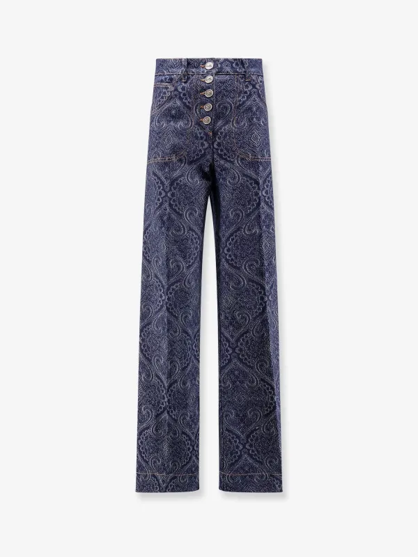 Etro Paisley motif jeans sold by Siebentaschen