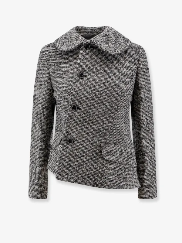 COMME DES GARCONS PLAY Wool asymmetrical blazer made by Comme des Garcons PLAY