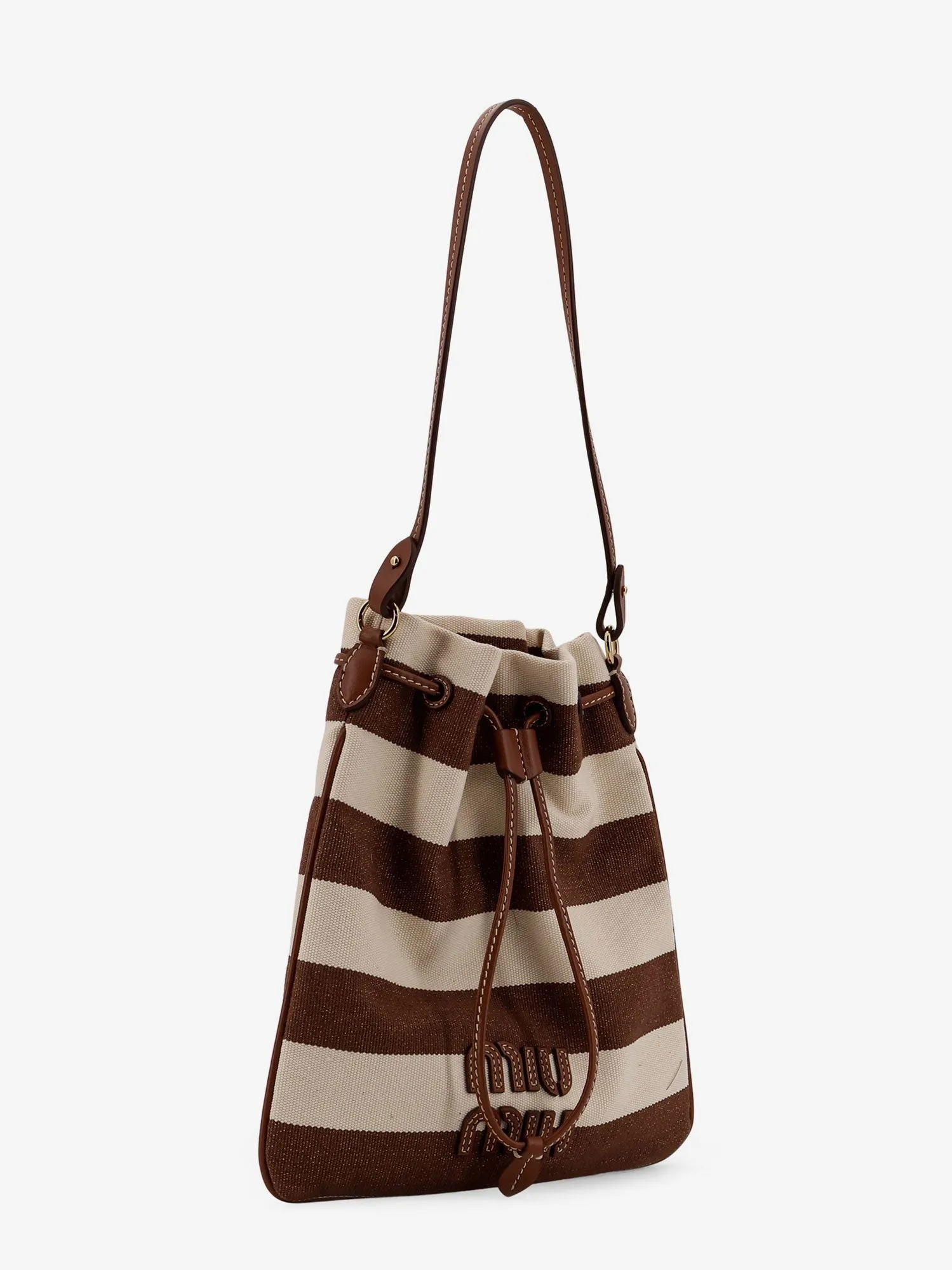 Miu Miu Canvas striped bucket bag sold by Siebentaschen product image thumbnail 3