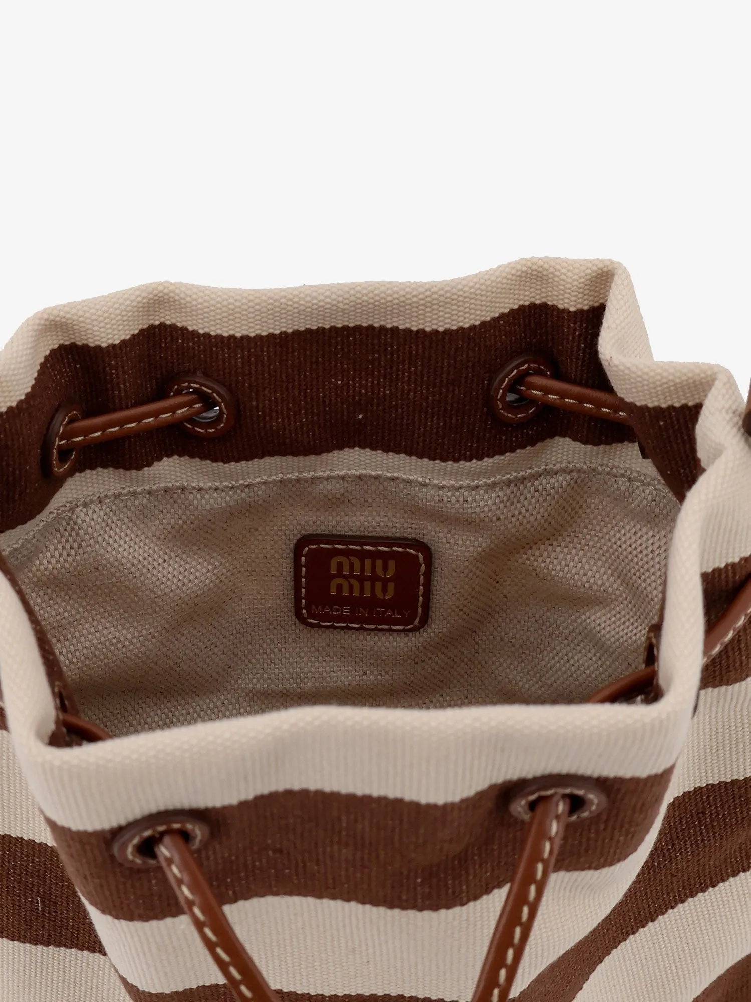 Miu Miu Canvas striped bucket bag sold by Siebentaschen product image thumbnail 4
