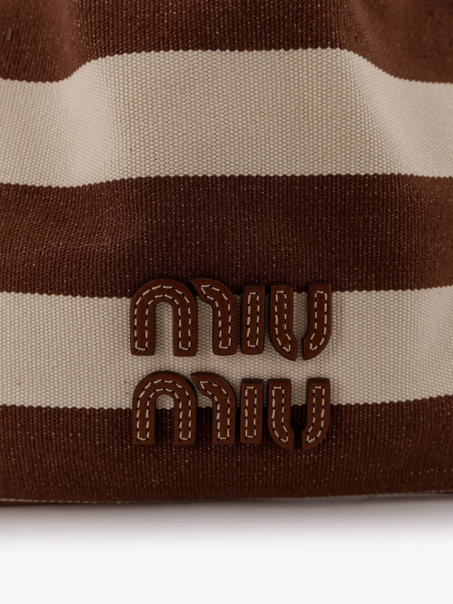 Miu Miu Canvas striped bucket bag sold by Siebentaschen product image thumbnail 5