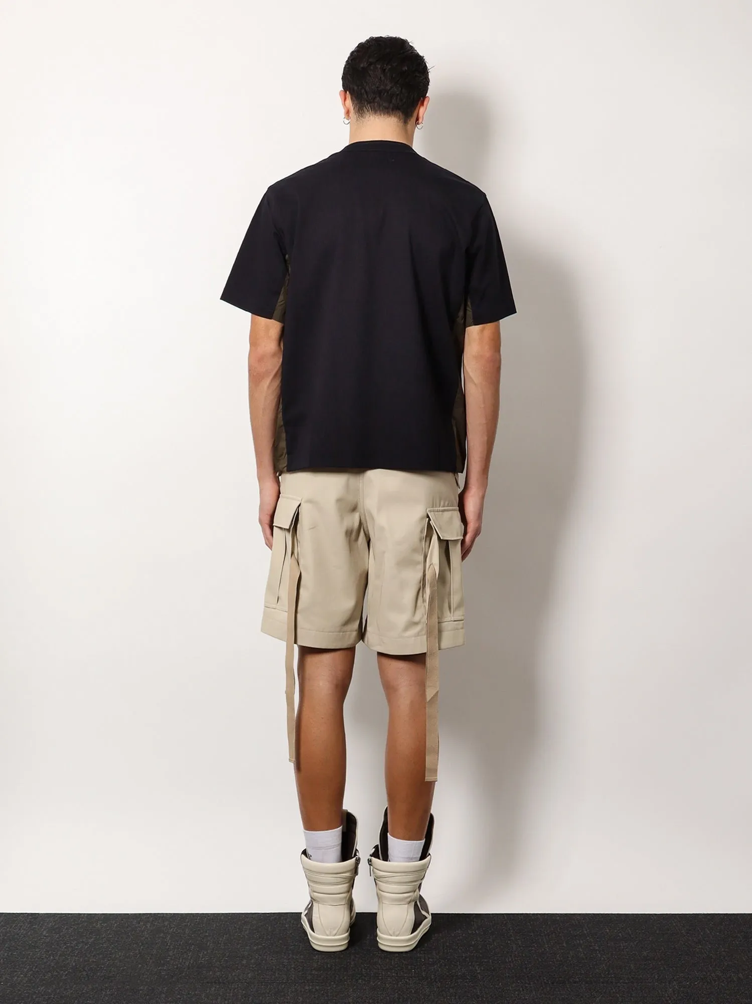 SACAI Cotton t-shirt with nylon inserts sold by Siebentaschen product image thumbnail 3