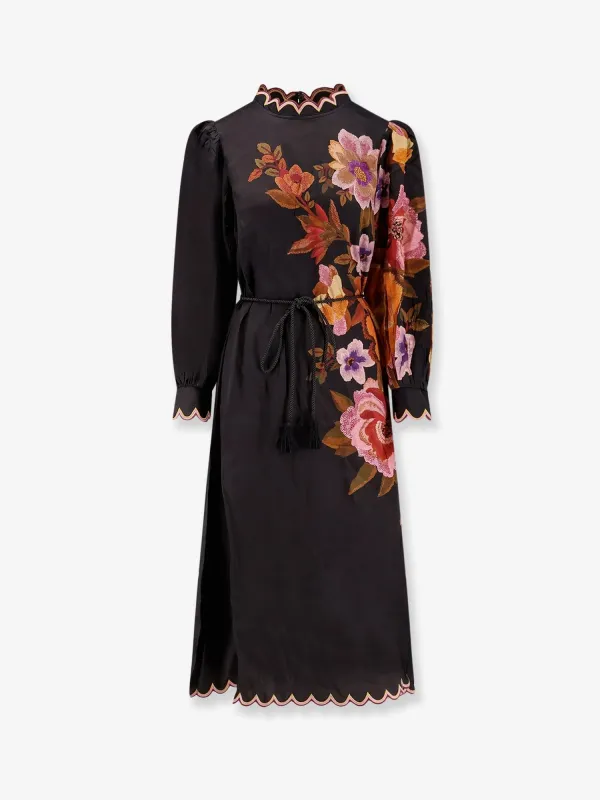 FARM RIO Satin midi dress with floral print sold by Siebentaschen