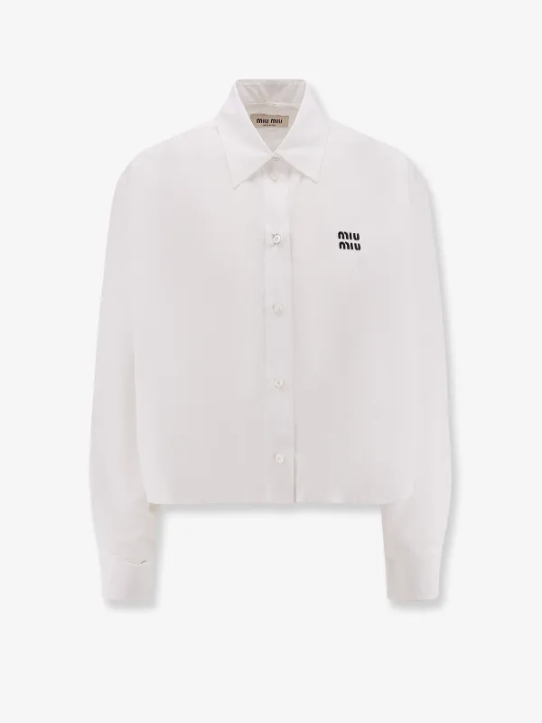 Miu Miu Cotton shirt with Miu Miu embroidery made by Miu Miu