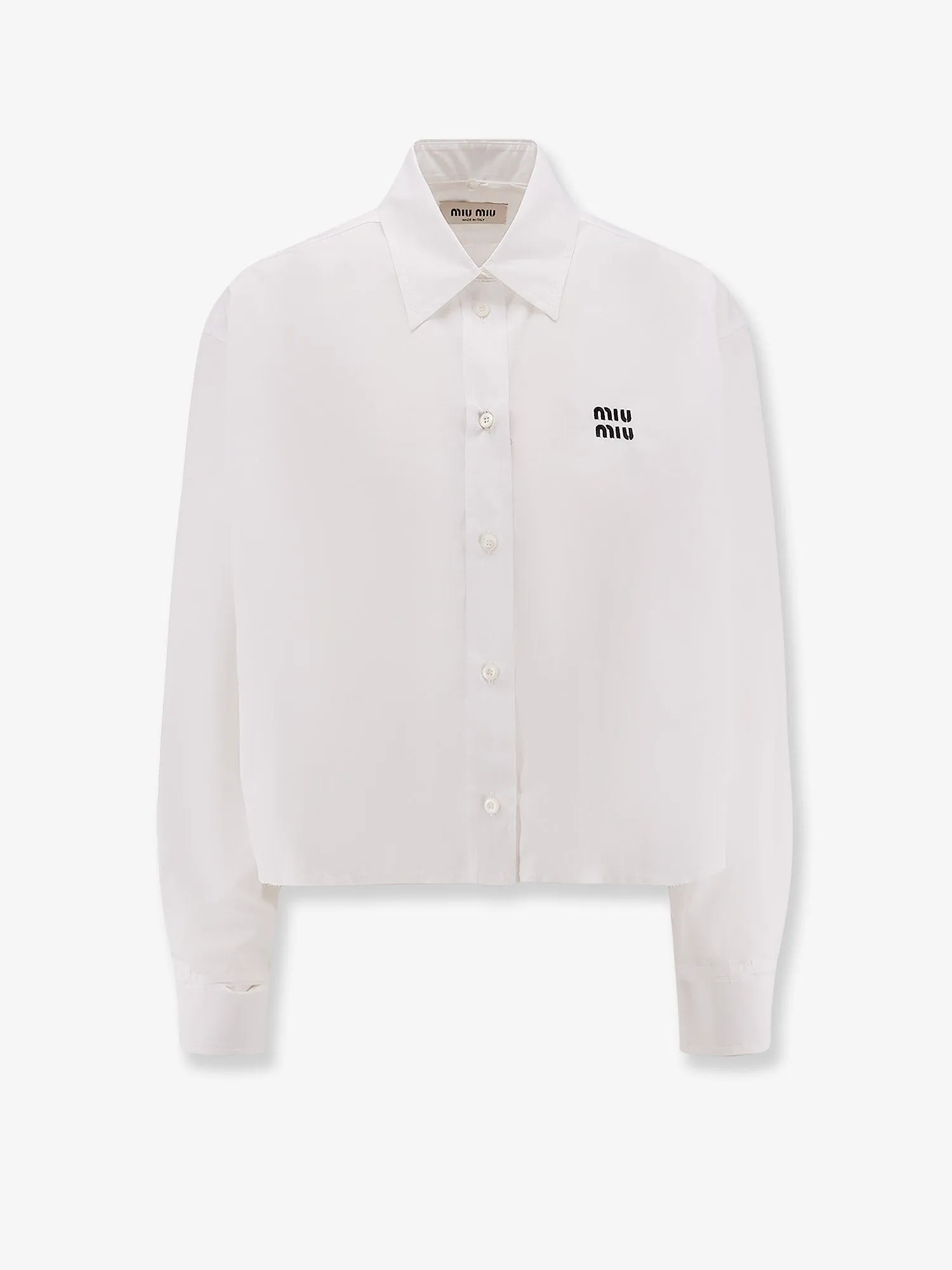 Miu Miu Cotton shirt with Miu Miu embroidery sold by Siebentaschen