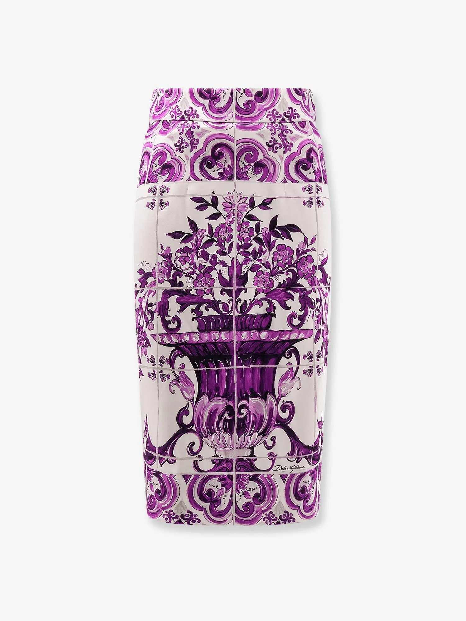 Dolce & Gabbana Maiolica silk pencil skirt sold by Siebentaschen
