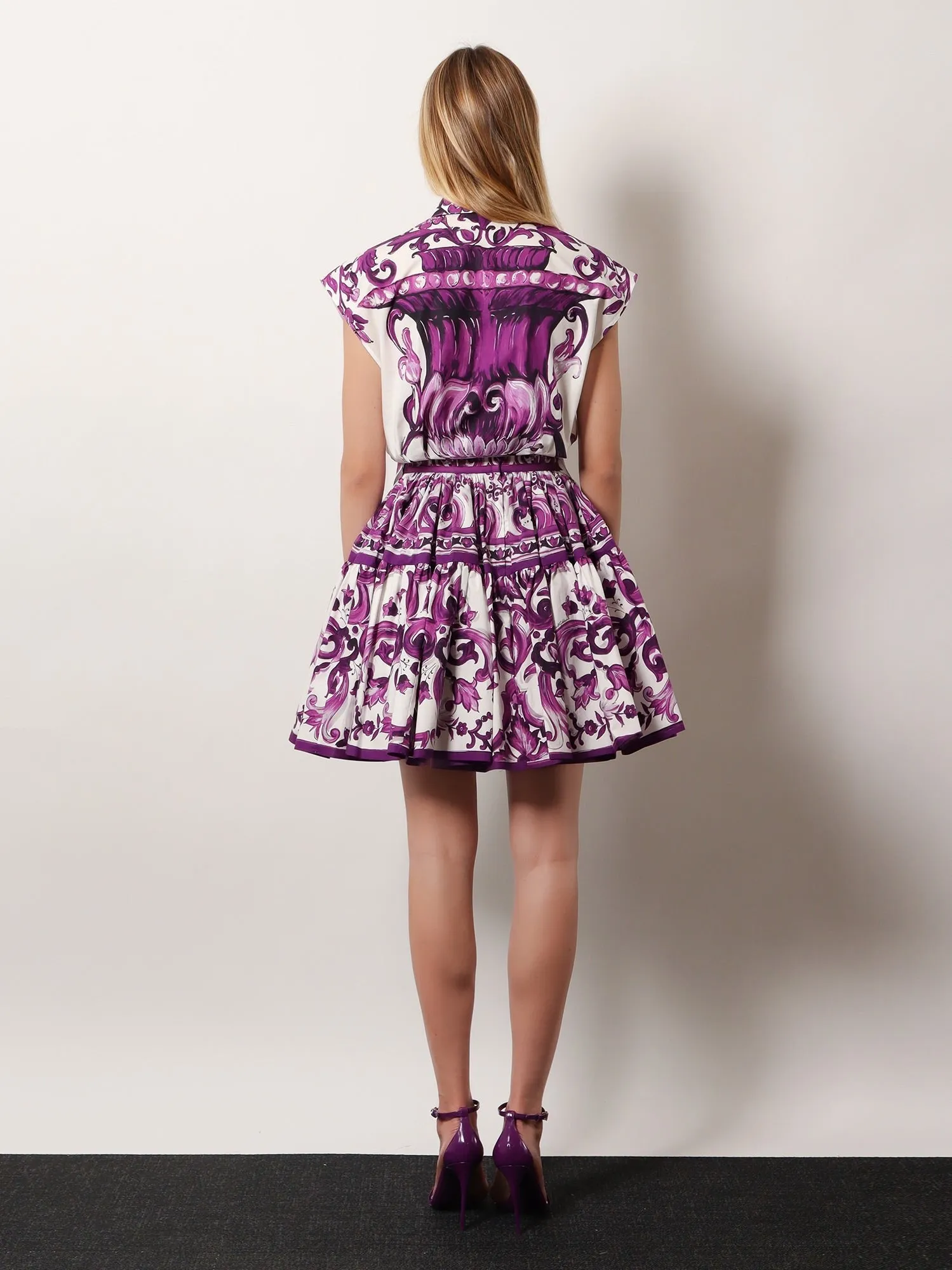 Dolce & Gabbana Maiolica cotton skirt with ruffles sold by Siebentaschen product image thumbnail 3