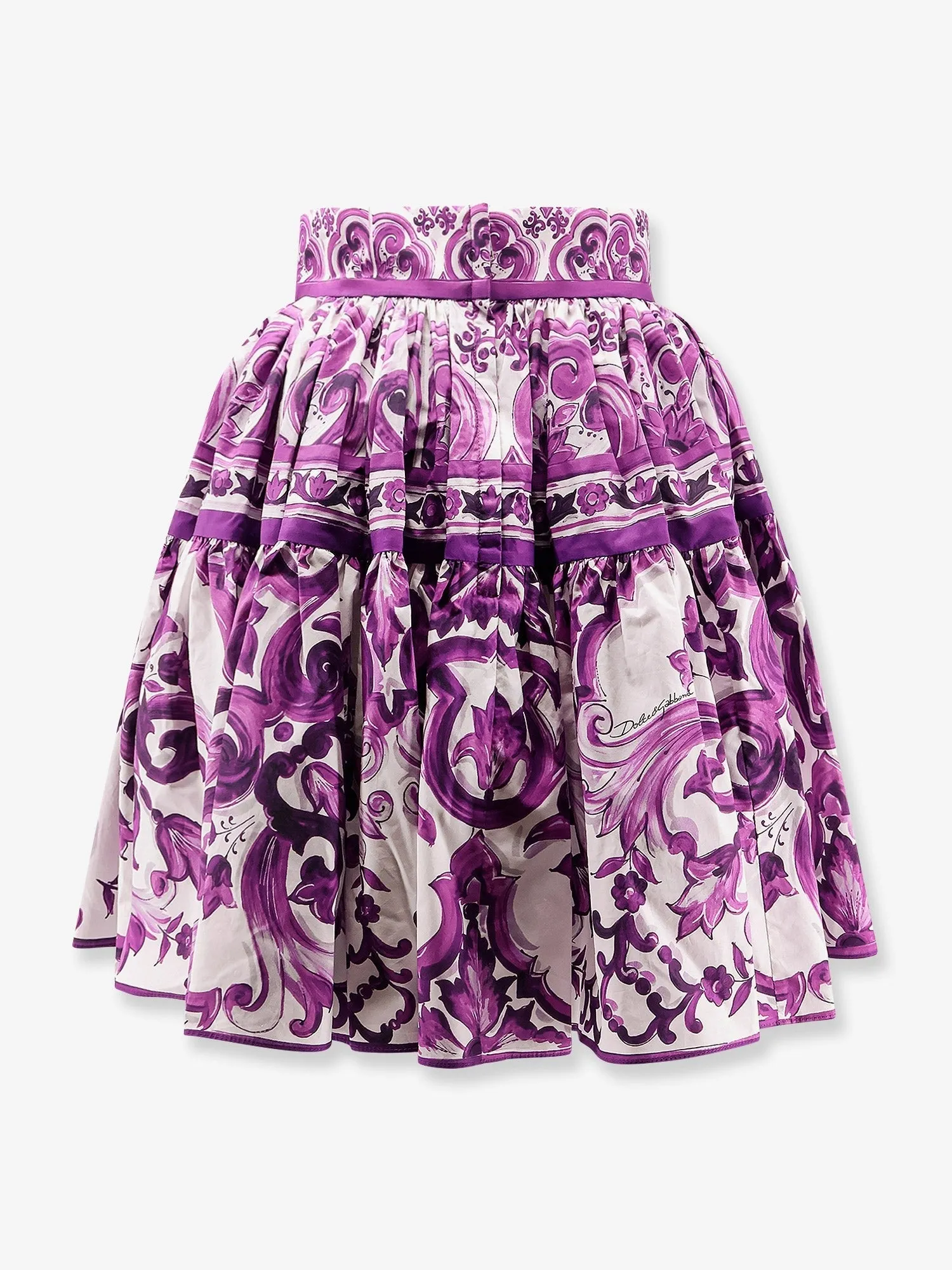 Dolce & Gabbana Maiolica cotton skirt with ruffles sold by Siebentaschen product image thumbnail 4