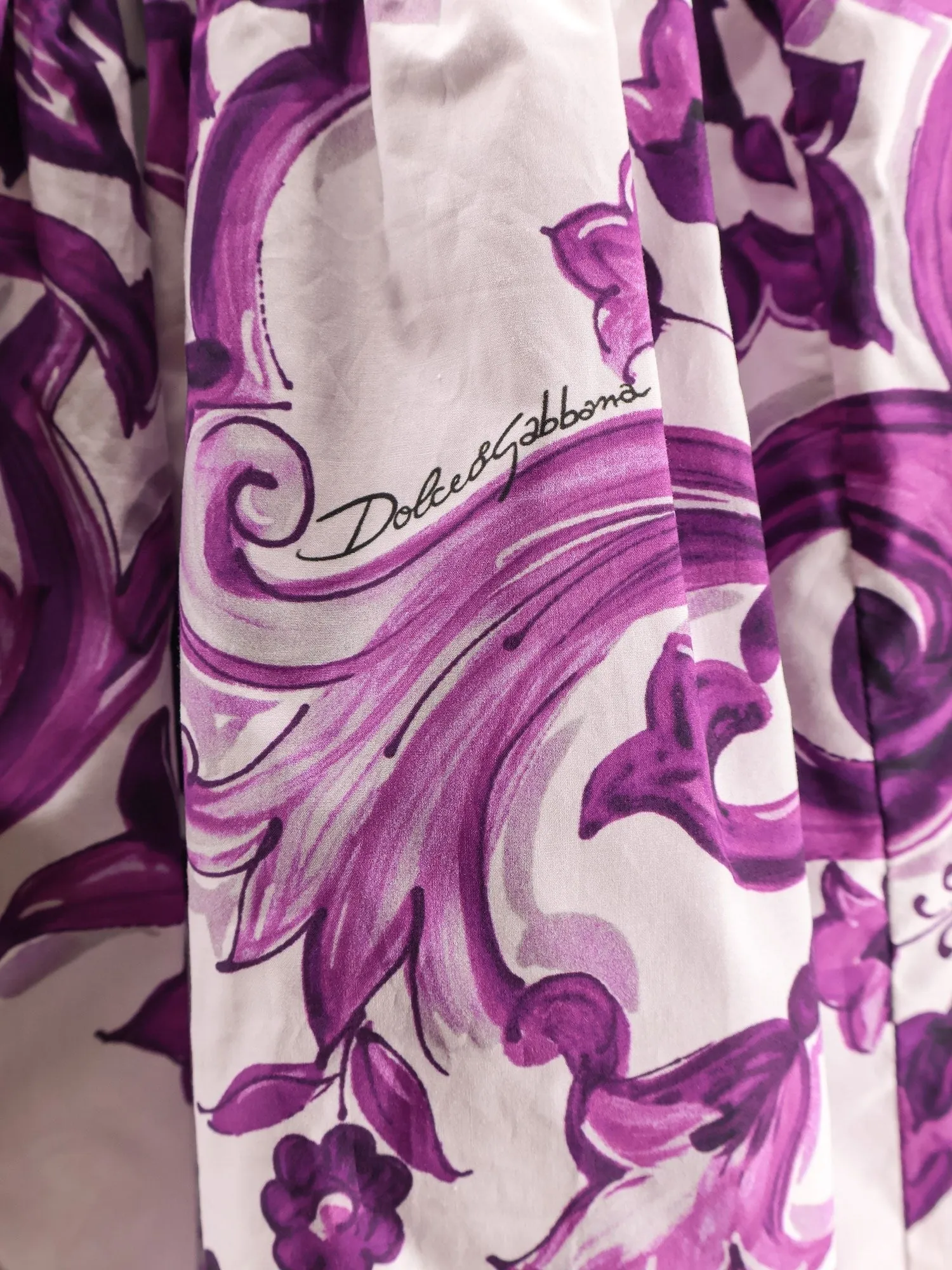 Dolce & Gabbana Maiolica cotton skirt with ruffles sold by Siebentaschen product image thumbnail 5