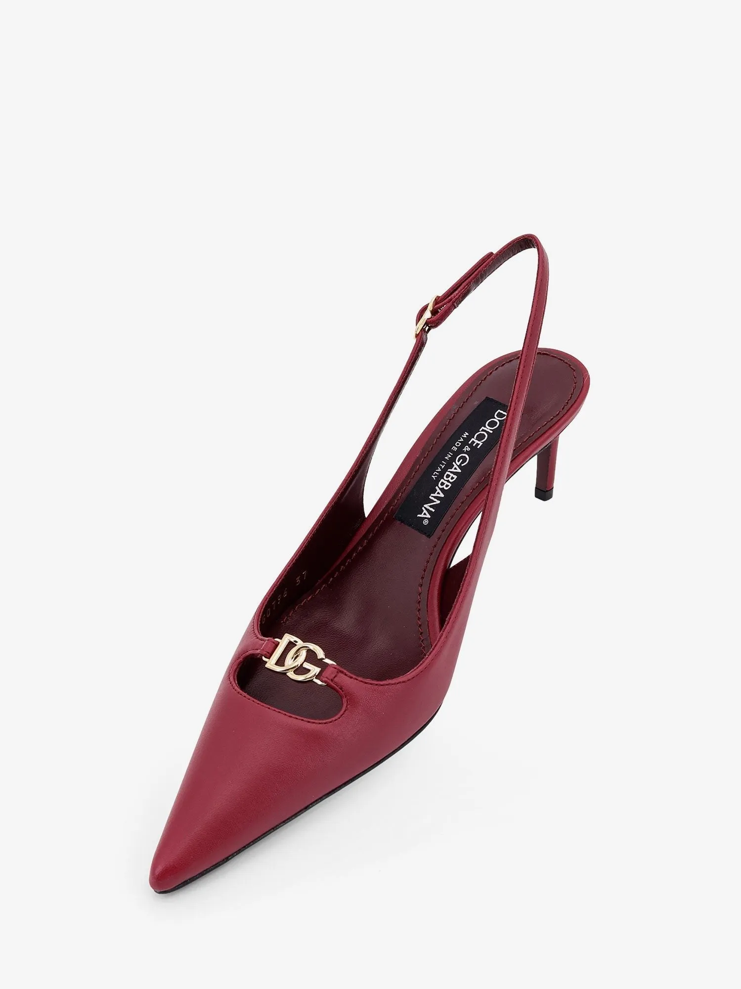 Dolce & Gabbana Leather decolletè slingback with metal logo sold by Siebentaschen product image thumbnail 5