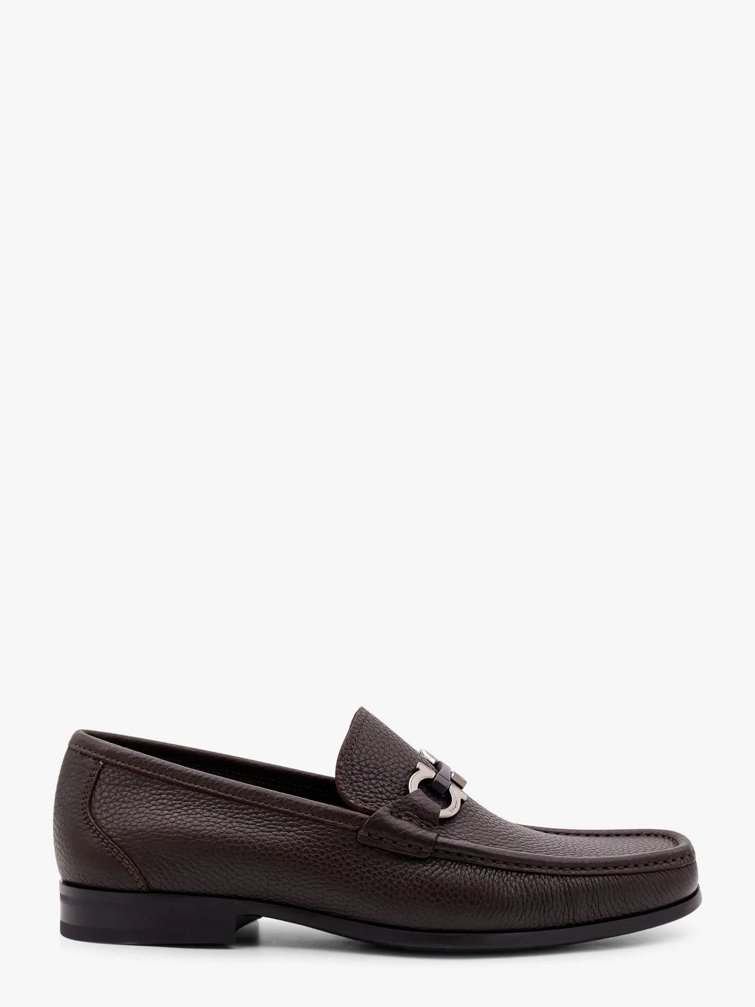 Ferragamo Grandioso leather loafer with gancini detail sold by Siebentaschen