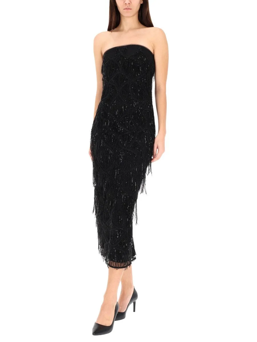 ROTATE BIRGER CHRISTENSEN MIDI DRESS WITH SEQUINS sold by Siebentaschen product image thumbnail 2