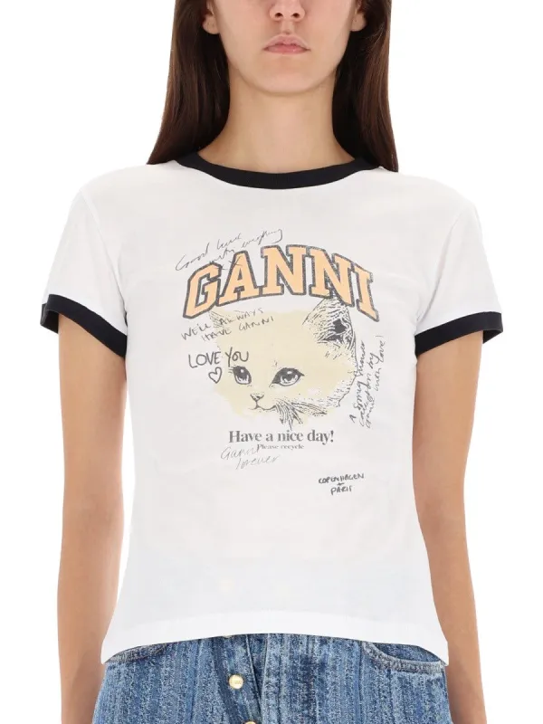 GANNI T-SHIRT "KITTY" sold by Siebentaschen