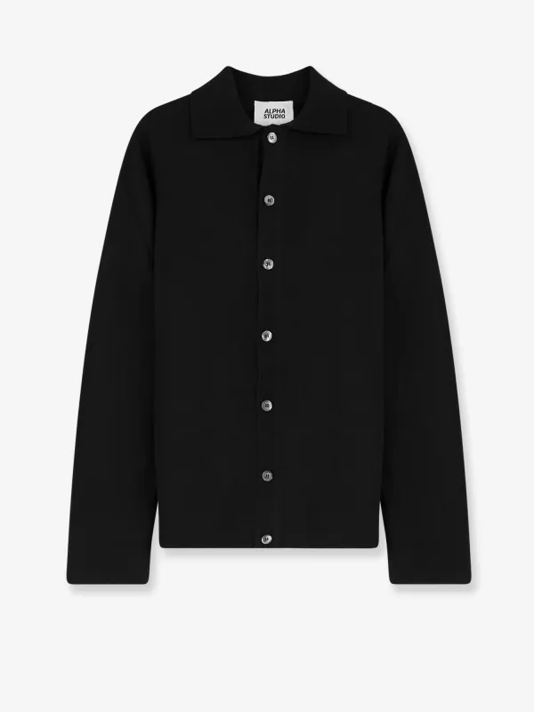 ALPHA-STUDIO Wool cardigan sold by Siebentaschen