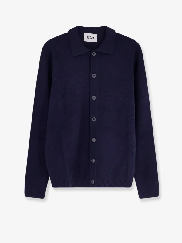 ALPHA-STUDIO Wool and cashmere cardigan sold by Siebentaschen