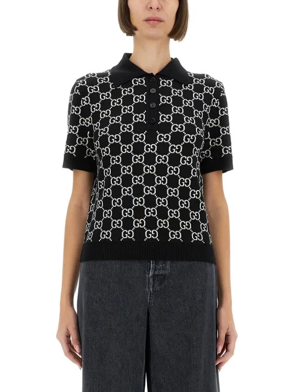 Gucci GG WOOL JACQUARD REVERSIBLE POLO SHIRT sold by Siebentaschen
