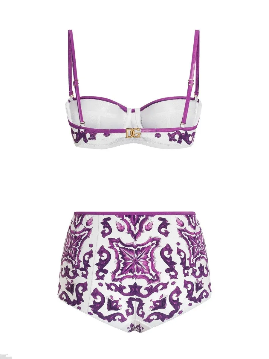 Dolce & Gabbana MAJOLICA PRINT BIKINI SWIMSUIT sold by Siebentaschen product image thumbnail 3