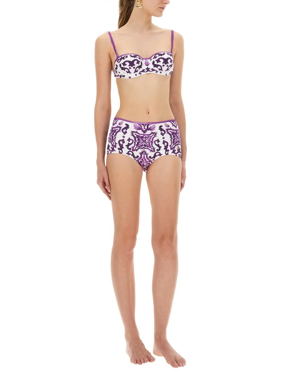 Dolce & Gabbana MAJOLICA PRINT BIKINI SWIMSUIT sold by Siebentaschen product image thumbnail 2