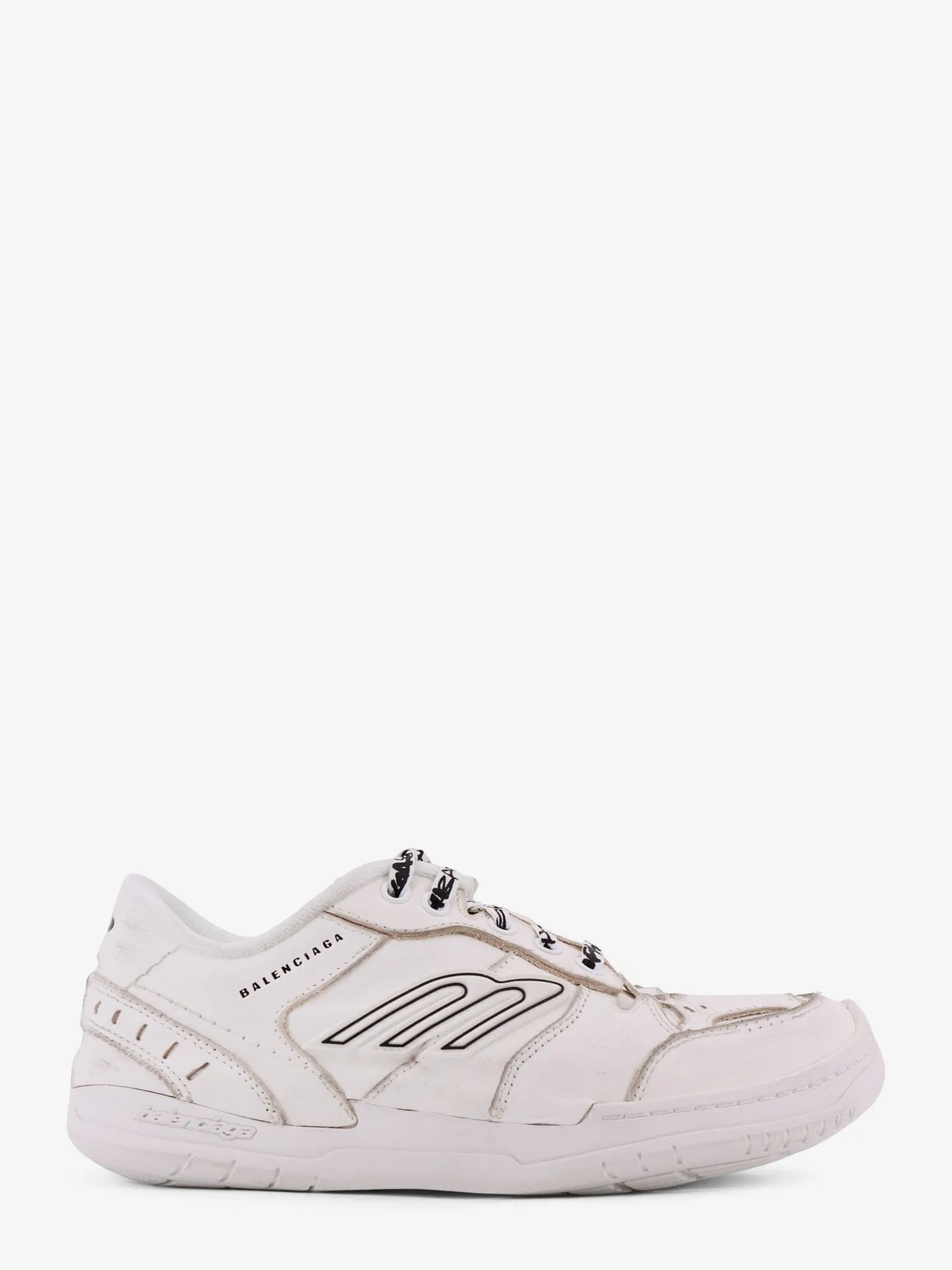 Balenciaga Hamptons Worn-Out leather low-top sneakers sold by Siebentaschen