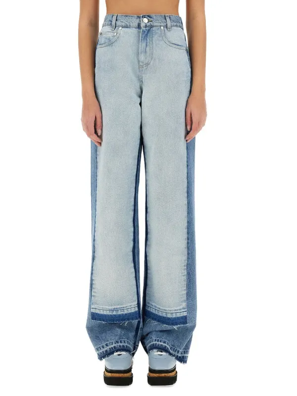stella mccartney STRAIGHT-LEG JEANS WITH CONTRASTING PANELS sold by Siebentaschen