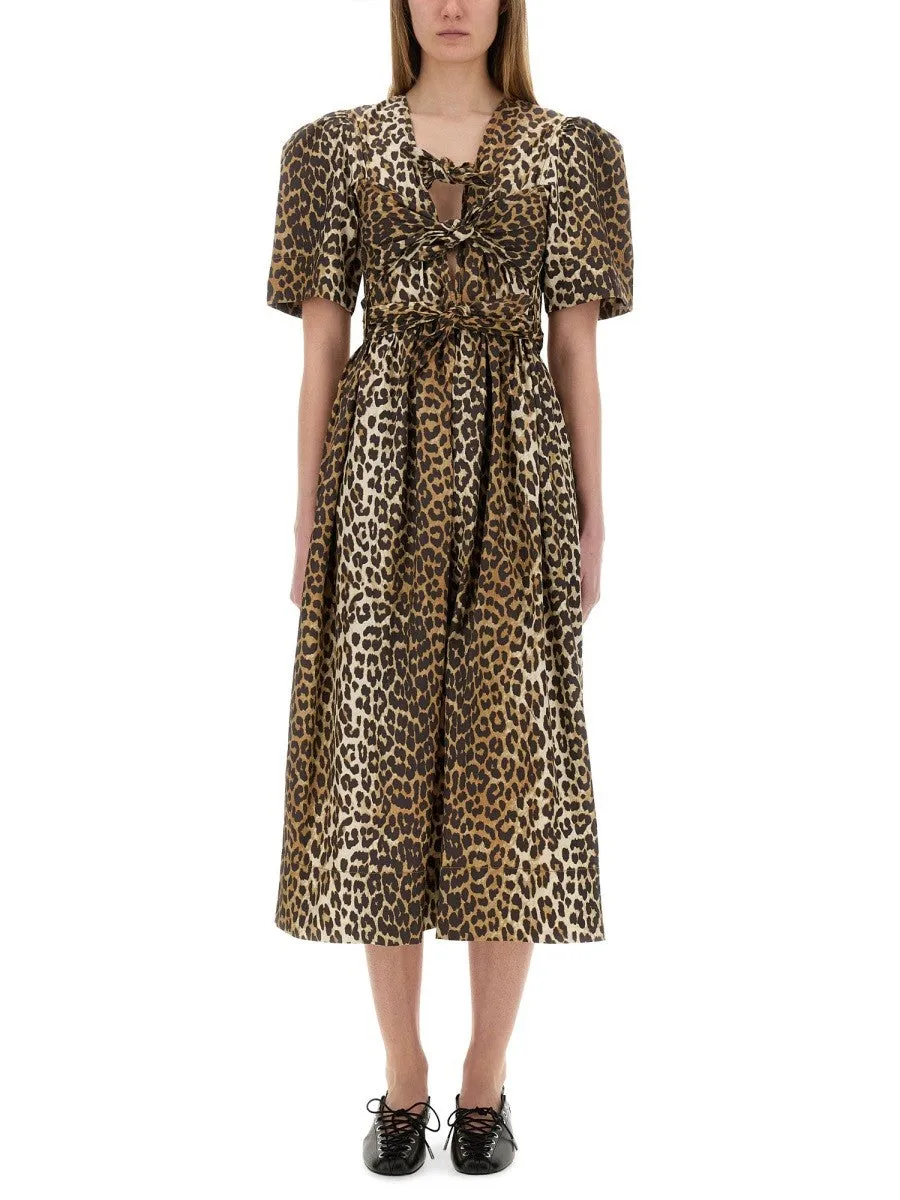 GANNI LEOPARD PRINT MIDI DRESS sold by Siebentaschen