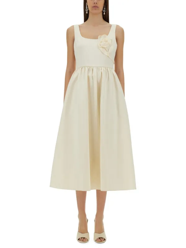 SELF-PORTRAIT MIDI DRESS WITH FLORAL APPLIQUÉS sold by Siebentaschen