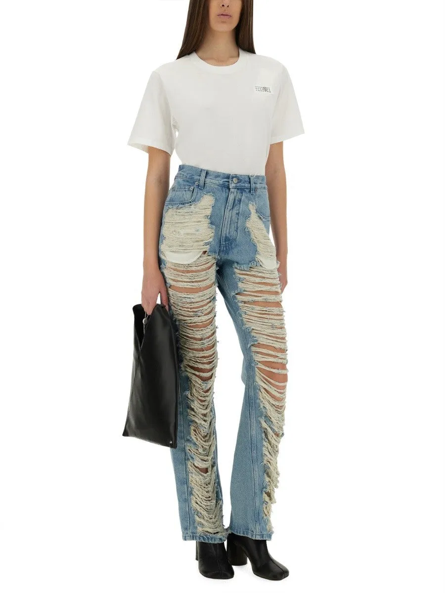 MM6 MAISON MARGIELA "DESTROYED" STRAIGHT JEANS sold by Siebentaschen product image thumbnail 2