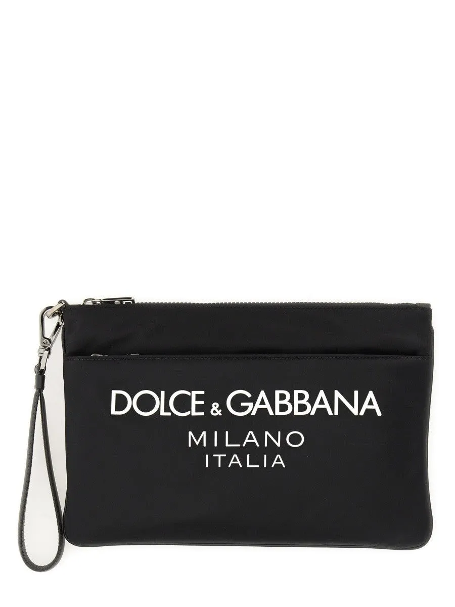 Dolce & Gabbana POUCH WITH RUBBERIZED LOGO sold by Siebentaschen