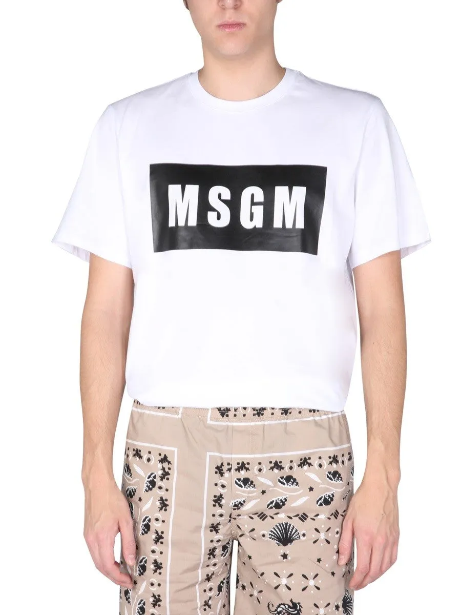 msgm T-SHIRT WITH LOGO BOX sold by Siebentaschen