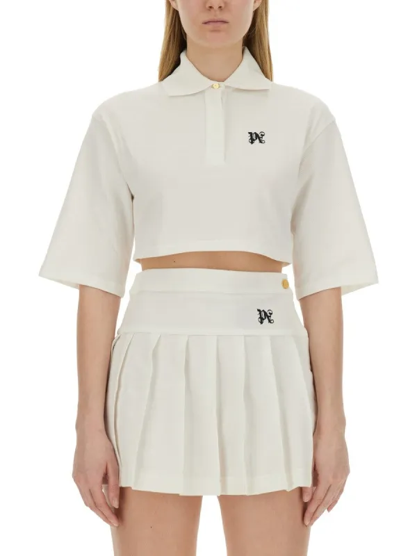 Palm Angels MONOGRAM CROPPED POLO SHIRT sold by Siebentaschen