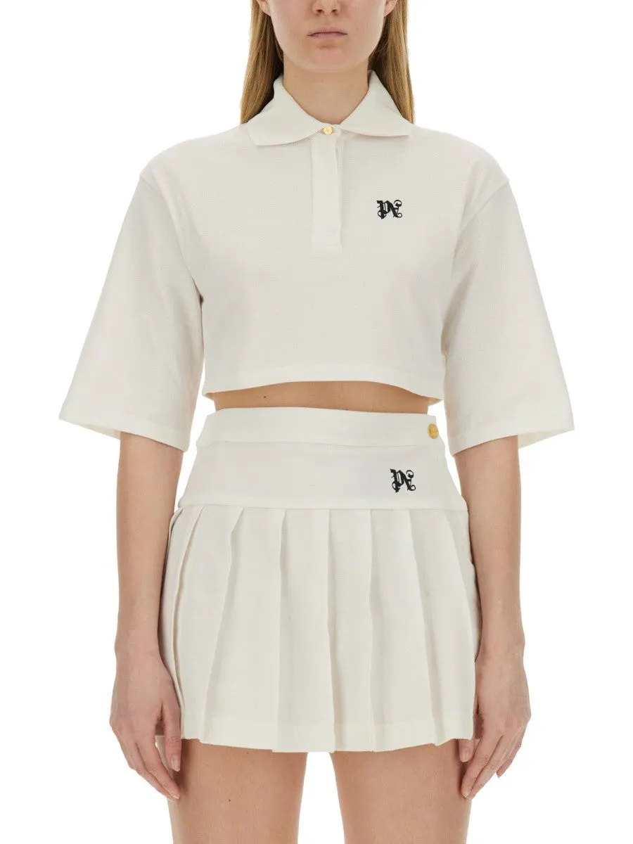 Palm Angels MONOGRAM CROPPED POLO SHIRT sold by Siebentaschen