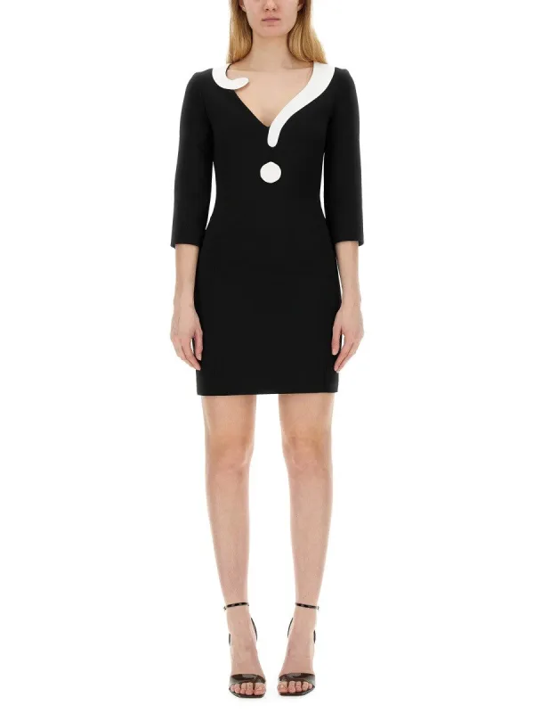 Moschino CREPE HOUSE SYMBOLS DRESS !? made by Moschino