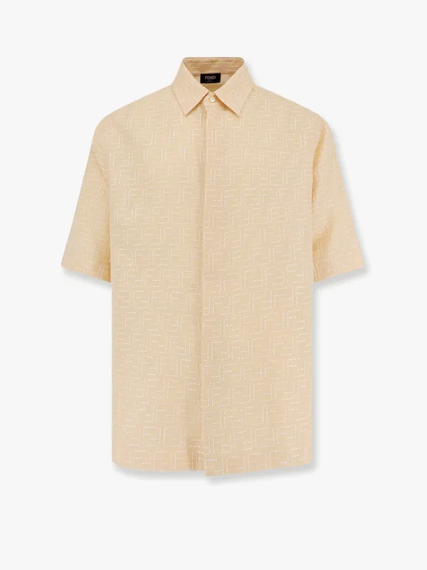 Fendi Jacquard linen and cotton shirt with all-over ff embroidery sold by Siebentaschen