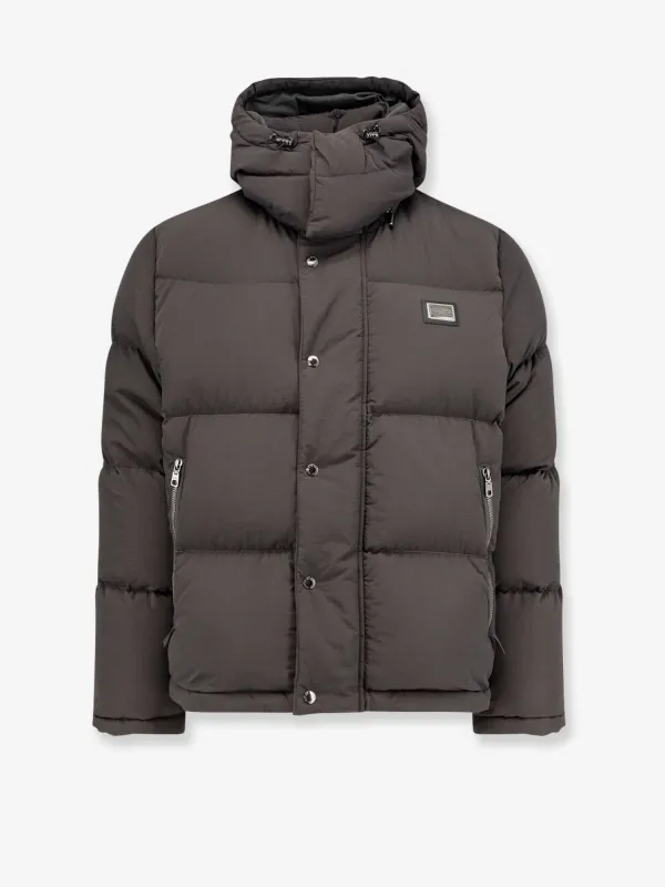 Dolce & Gabbana Nylon hooded down jacket sold by Siebentaschen
