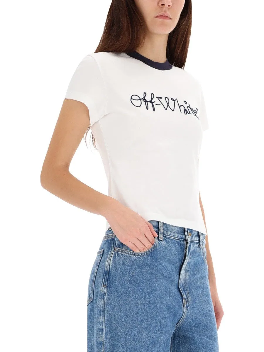 Off-white T-SHIRT WITH EMBROIDERED LOGO sold by Siebentaschen product image thumbnail 4