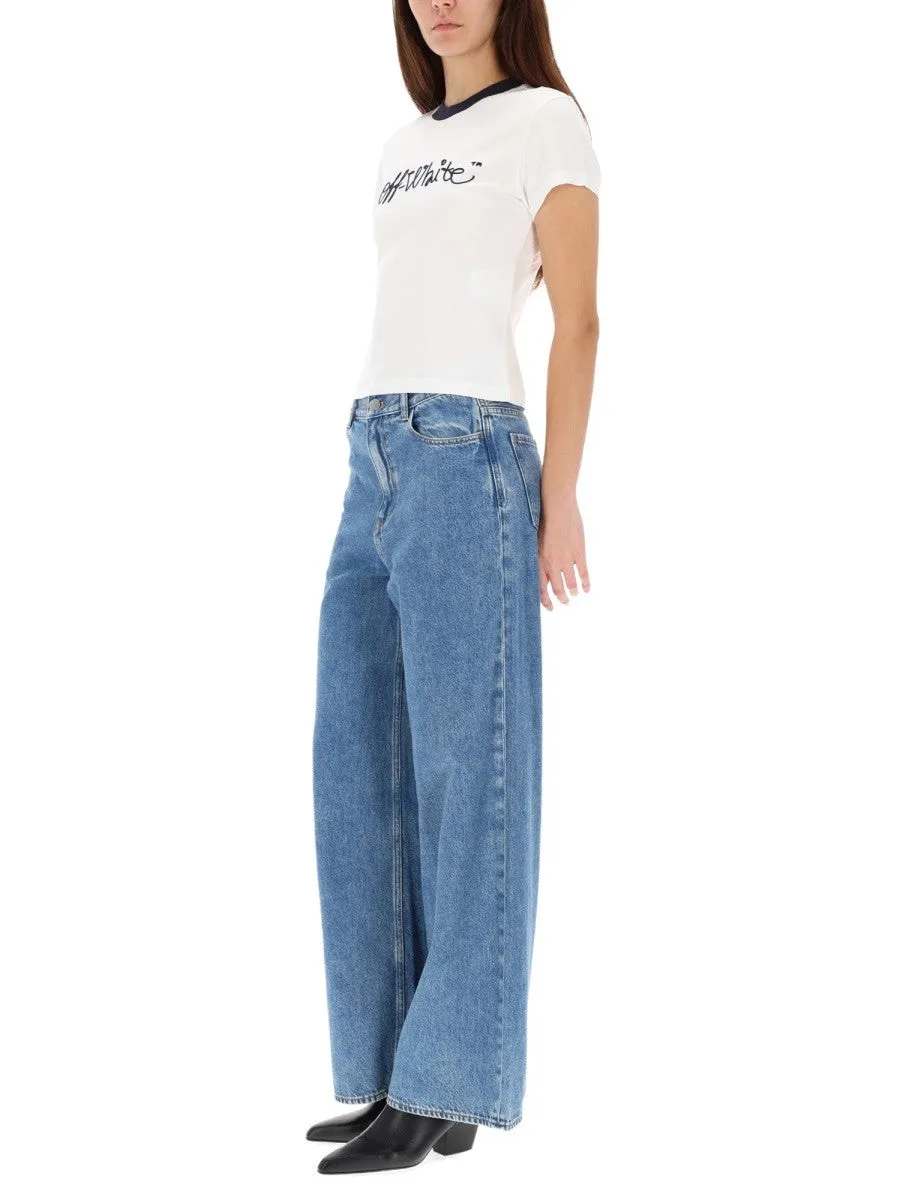 Off-white T-SHIRT WITH EMBROIDERED LOGO sold by Siebentaschen product image thumbnail 2