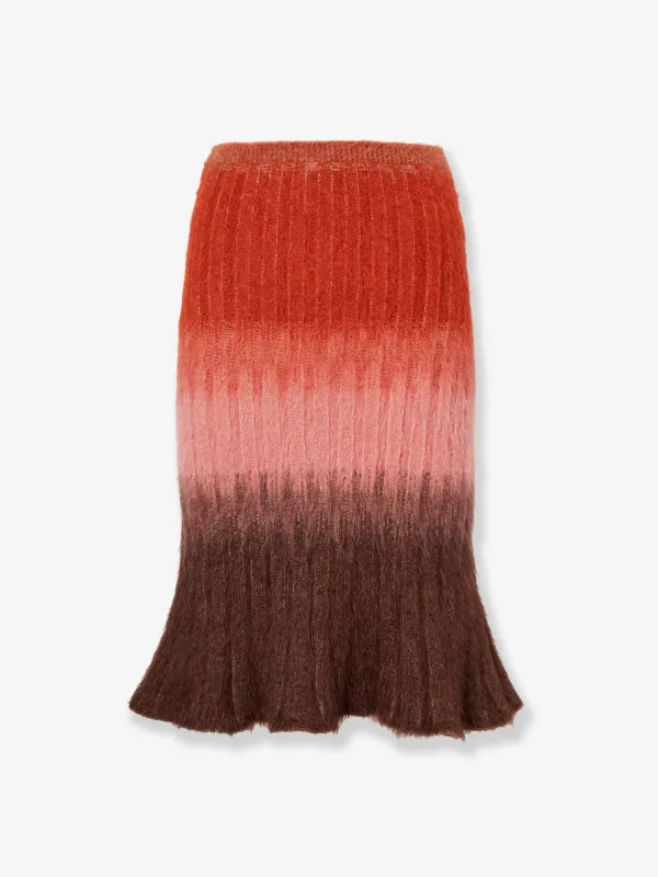 Fendi Dégradé mohair and wool skirt sold by Siebentaschen