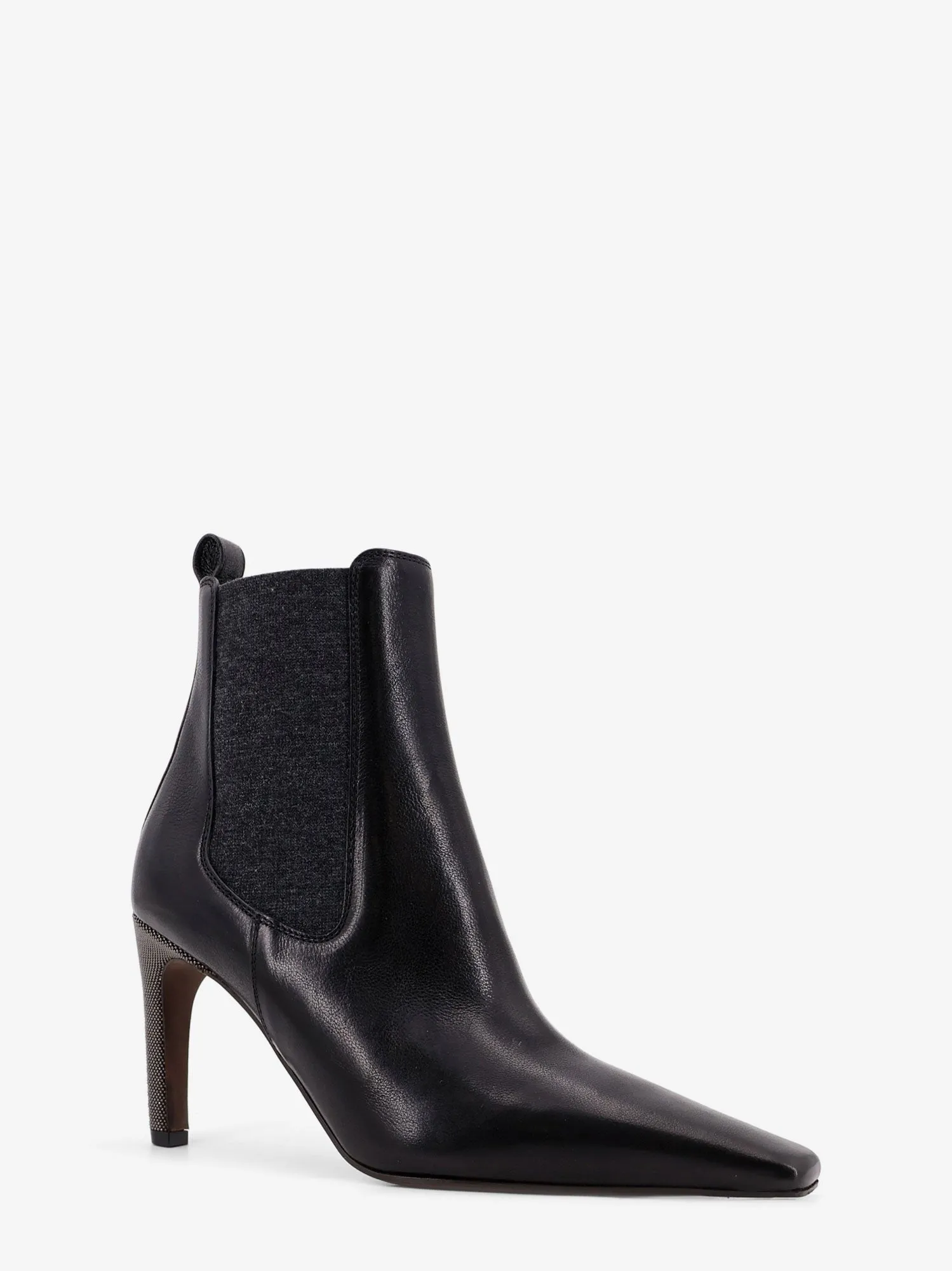 Brunello Cucinelli Leather boots with Monili detail on the heel sold by Siebentaschen product image thumbnail 2
