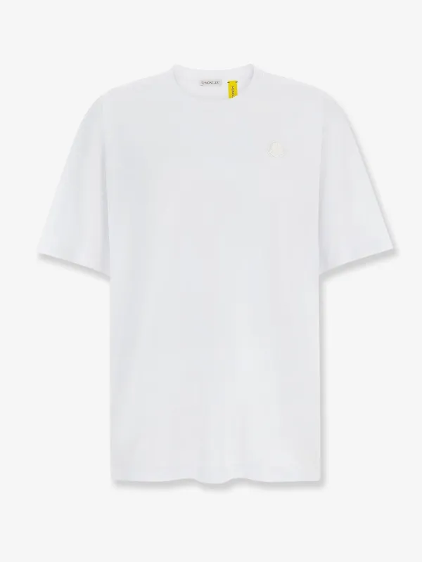 MONCLER GENIUS Cotton t-shirt with logo patch on the front sold by Siebentaschen
