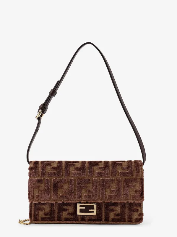 Fendi Wallet On Chain Baguette FF velvet jacquard bag sold by Siebentaschen