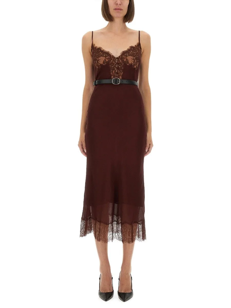 SELF-PORTRAIT MIDI DRESS WITH LACE INSERTS sold by Siebentaschen