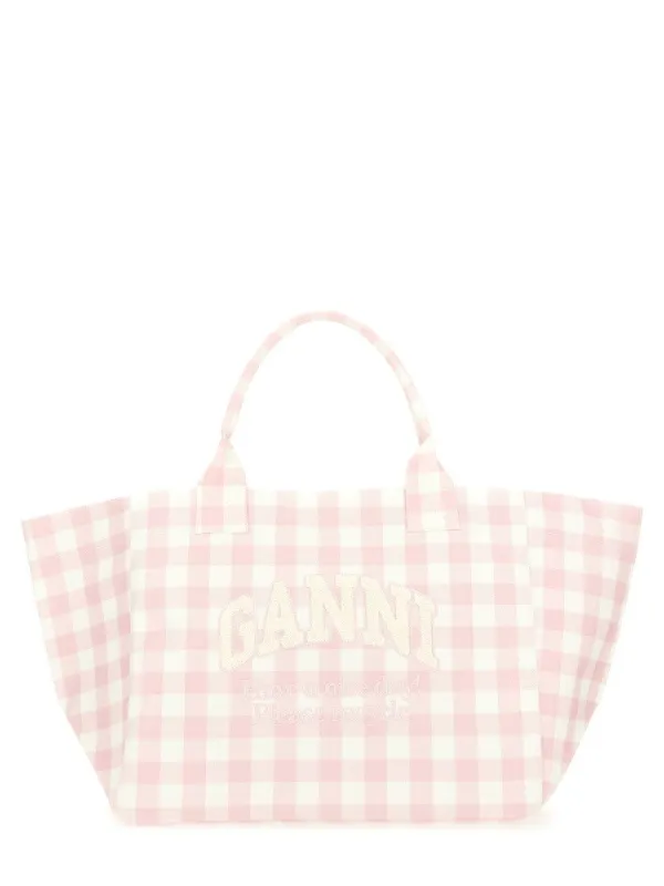 GANNI "VICKY CHECK XXL" TOTE BAG sold by Siebentaschen